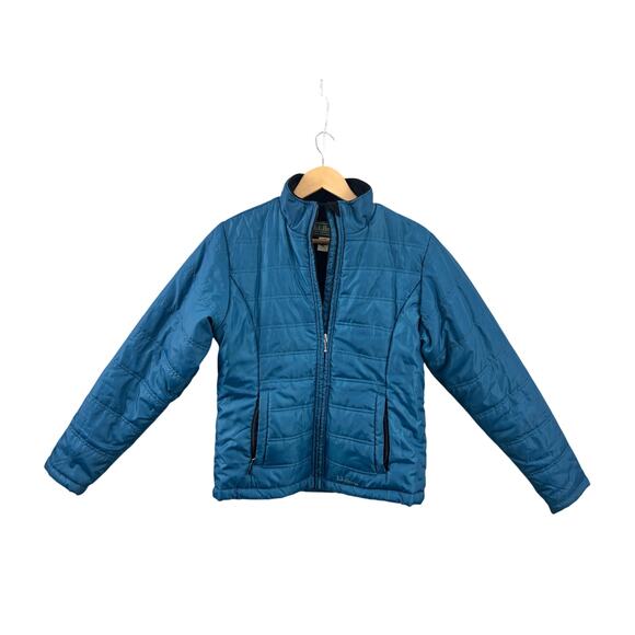 L.L.Bean Women’s Blue Quilted Fleece-Lined Puffer Jacket | Misses M | Warm Zip - Picture 5 of 13